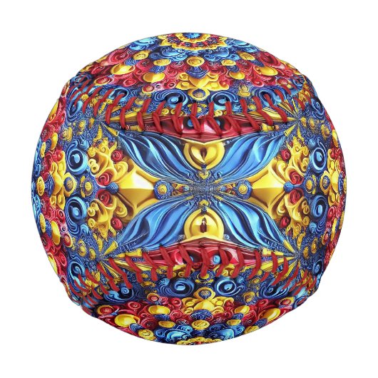 ルーマニアの色を使った愛国野球デザイン 野球ボール (正面)