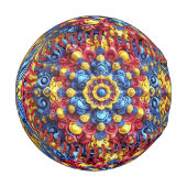 ルーマニアの色を使った愛国野球デザイン 野球ボール (正面左)