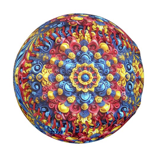 ルーマニアの色を使った愛国野球デザイン 野球ボール (正面左)