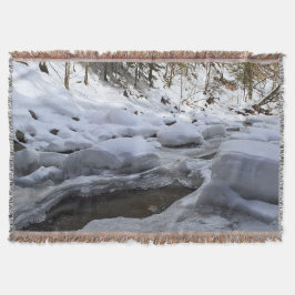 ルーマニアの荒野の自然を流れる冬の山の川 スローブランケット