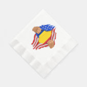 ルーマニアの血の私のTシャツのルーマニア国旗 縁ありランチョンナプキン (角)