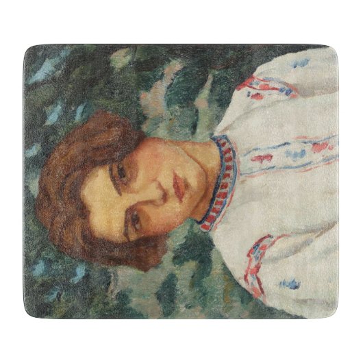 ルーマニアの農民の女性（Stefan Dimitrescu著） カッティングボード (正面)