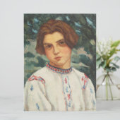 ルーマニアの農民の女性(Stefan Dimitrescu著) カード (スタンド正面)