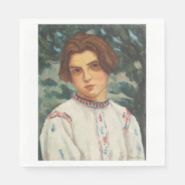 ルーマニアの農民の女性（Stefan Dimitrescu著） スタンダードランチョンナプキン