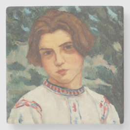 ルーマニアの農民の女性（Stefan Dimitrescu著） ストーンコースター