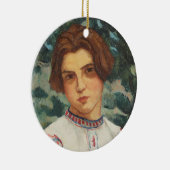 ルーマニアの農民の女性（Stefan Dimitrescu著） セラミックオーナメント (右)
