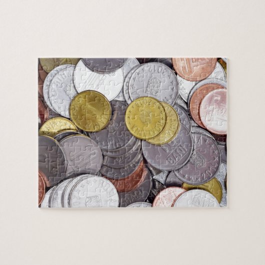 ルーマニアの通貨の硬貨 ジグソーパズル (横)