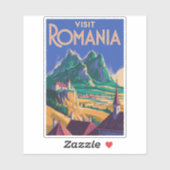 ルーマニアの風景イラスト旅行アートビンテージ シール (シート)
