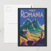 ルーマニアの風景イラスト旅行アートヴィンテージ ポストカード (正面/裏面)