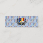 ルーマニアアメリカの盾の旗 スキニー名刺 (裏面)