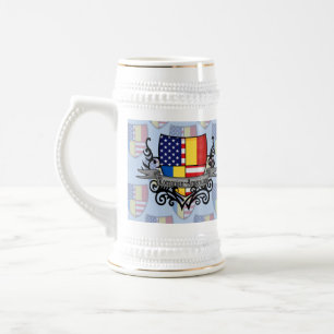ルーマニアアメリカの盾の旗 ビールジョッキ