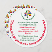 ルーマニアイリッシュアメリカンシャームロック誕生日 招待状 (正面/裏面)