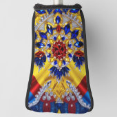 ルーマニアカラー付きゴルフパターカバーデザイン ゴルフヘッドカバー (回転90)