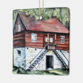 ルーマニアハウスアーキテクチャ伝統ウォーターカラー セラミックオーナメント (左)