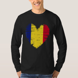 ルーマニアハートルーマニア国旗ルーマニアプライド Tシャツ