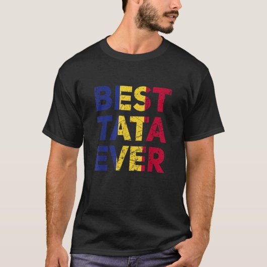 ルーマニアパパタタタファーザーズデイ最高のタタエバー Tシャツ (正面)