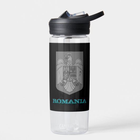 ルーマニアフィットネスとルーマニアの紋章/旗 ウォーターボトル (左面)