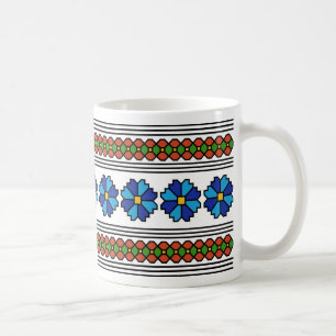 ルーマニアフォークアートのモチーフchicory花のシンボル コーヒーマグカップ