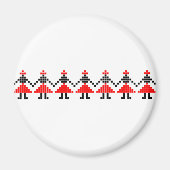 ルーマニアフォークエスニックダンス幾何学模様の衣装 マグネット (正面)