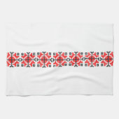 ルーマニアフォークエスニックフローラ幾何学模様の衣装 キッチンタオル (横)
