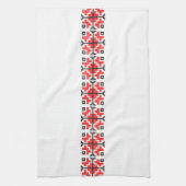 ルーマニアフォークエスニックフローラ幾何学模様の衣装 キッチンタオル (縦)