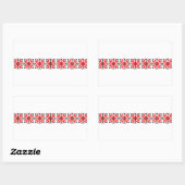 ルーマニアフォークエスニックフローラ幾何学模様の衣装 長方形シール (シート)