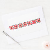 ルーマニアフォークエスニックフローラ幾何学模様の衣装 長方形シール (封筒)