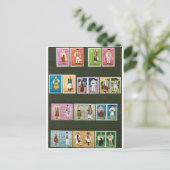 ルーマニアフォークコスチューム切手 ポストカード (スタンド正面)