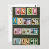 ルーマニアフォークコスチューム切手 ポストカード (正面/裏面)