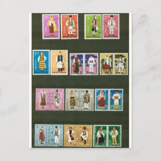 ルーマニアフォークコスチューム切手 ポストカード