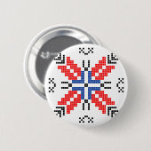 ルーマニアフォーク伝統的モチーフの象徴 缶バッジ (正面&裏面)