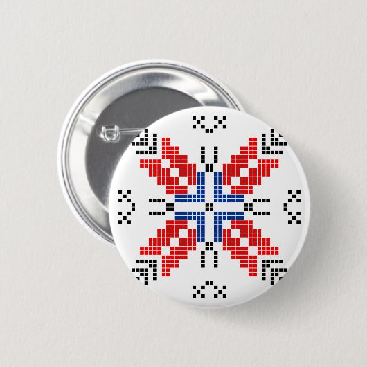 ルーマニアフォーク伝統的モチーフの象徴 缶バッジ (正面&裏面)