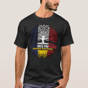 ルーマニアフランスのルーツ国旗 Tシャツ
