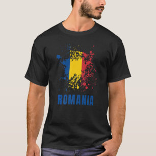 ルーマニアレトロヴィンテージ水彩色スポーツルーマニアF Tシャツ