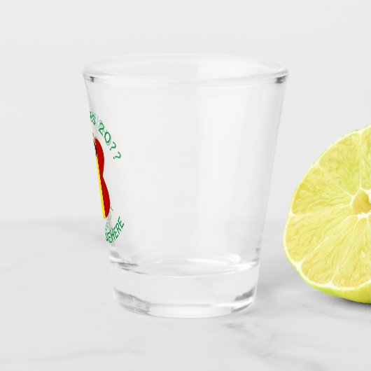 ルーマニアンジェルクリスマスパーソナライズされた国旗 ショットグラス (右)