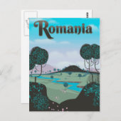 ルーマニアヴィンテージ景観旅行ポスター ポストカード (正面/裏面)