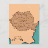 ルーマニアヴィンテージ郡地図 案内ポストカード (正面)