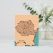 ルーマニアヴィンテージ郡地図 案内ポストカード (スタンド正面)