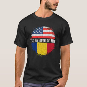 ルーマニア中南米ハーフルーマニア米国国旗 Tシャツ