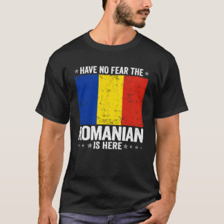 ルーマニア人が来たから安心 ルーマニア フラグ デザイン Tシャツ