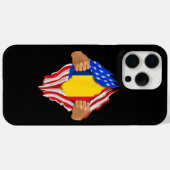 ルーマニア人の血が私の中にいる Tシャツ ルーマニア国旗 Case-Mate iPhoneケース (裏面 (横))