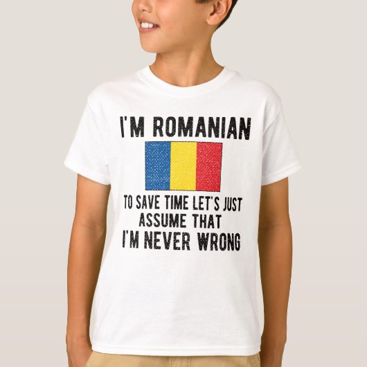 ルーマニア伝統ルーマニアルーツルーマニア国旗 Tシャツ (正面)