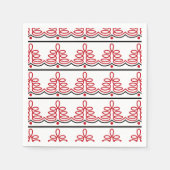 ルーマニア伝統的フォークモチーフ（赤と黒） スタンダードカクテルナプキン (正面)