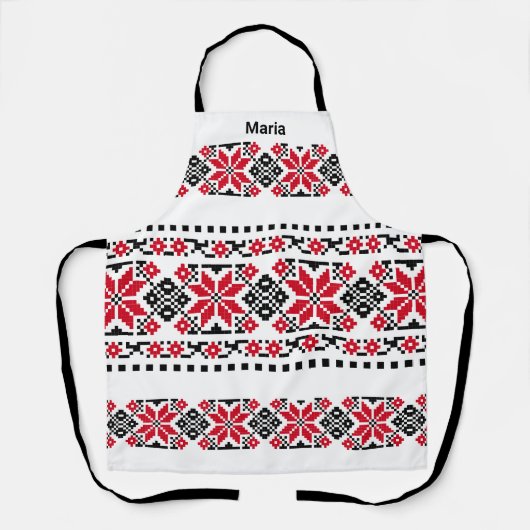 ルーマニア伝統的モチーフ「ザ・スターズ」 エプロン (正面)