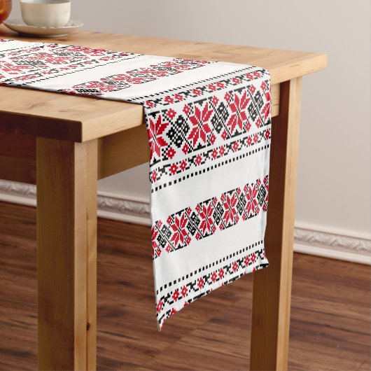 ルーマニア伝統的モチーフ「ザ・スターズ」 ショートテーブルランナー (インサイチュ)