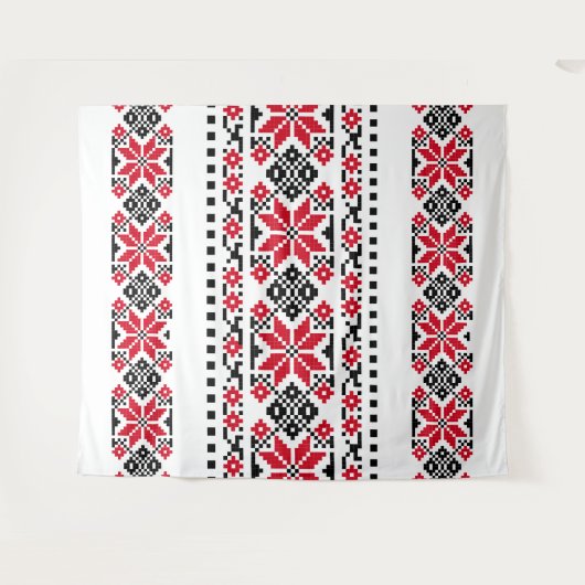 ルーマニア伝統的モチーフ「ザ・スターズ」 タペストリー (正面(横))