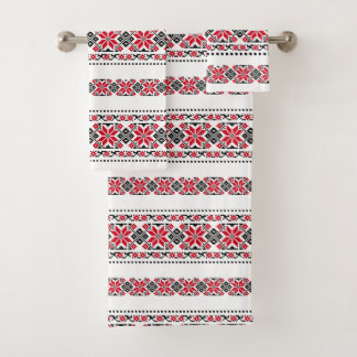 ルーマニア伝統的モチーフ「ザ・スターズ」 バスタオルセット