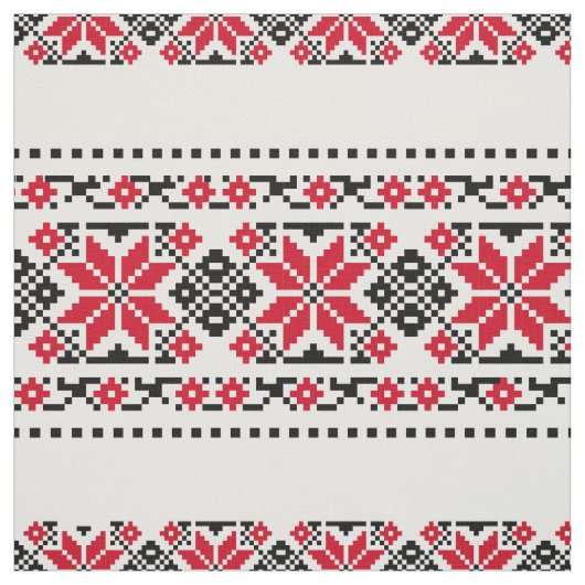 ルーマニア伝統的モチーフ「ザ・スターズ」 ファブリック (見本)