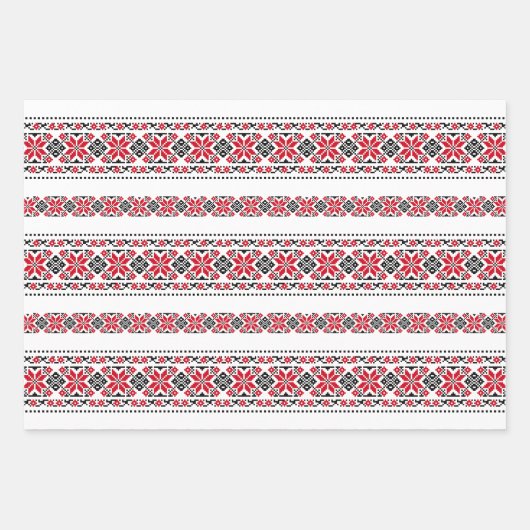 ルーマニア伝統的モチーフ「ザ・スターズ」 ラッピングペーパーシート (正面2)