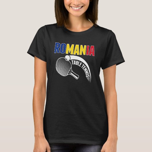 ルーマニア卓球サポート ルーマニアの卓球を応援しよう Tシャツ (正面)